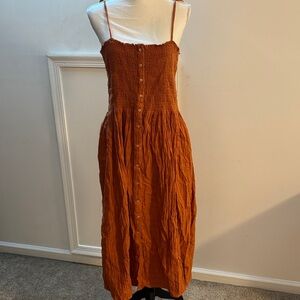 American Eagle Outfitters Rust Midi Dress